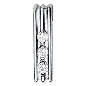 18K White Gold 3-Stone Diamond Pendant
