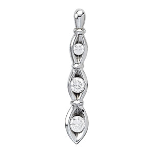Platinum 0.33ctw Round Diamond Three Stone Pendant
