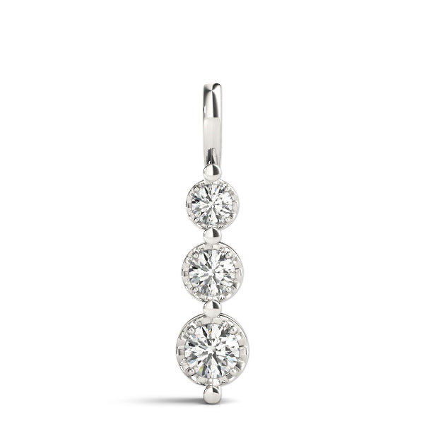 14K White Gold 0.35ctw Round Diamond Pendant