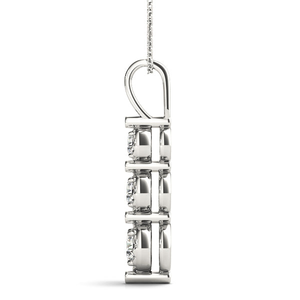 14K White Gold 0.35ctw Round Diamond Pendant