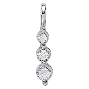 14K White Gold 0.35ctw Round Diamond Pendant