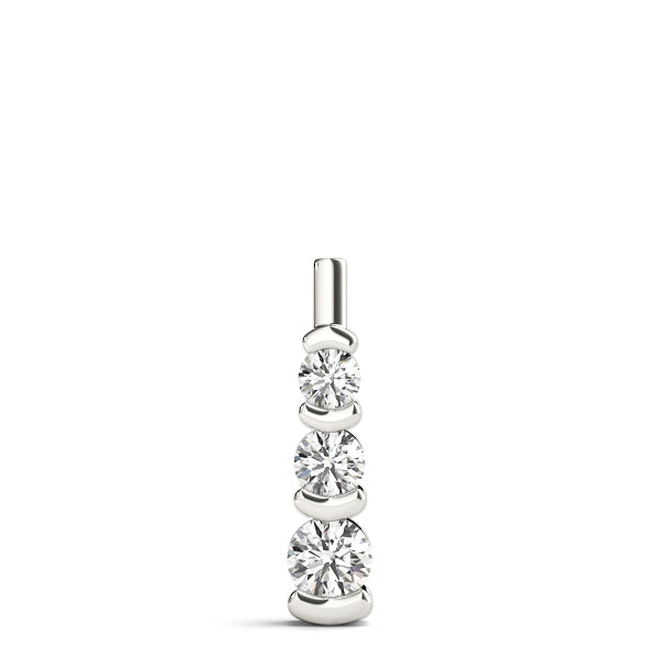 Platinum White Diamond Three Stone Pendant