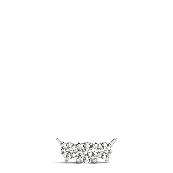 Platinum 7/8 ct Diamond Three-Stone Pendant Necklace
