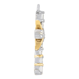 Platinum 1ctw Round Diamond Fashion Cross Pendant