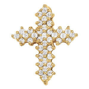 14K White Gold Multi-Diamond Fashion Cross Pendant