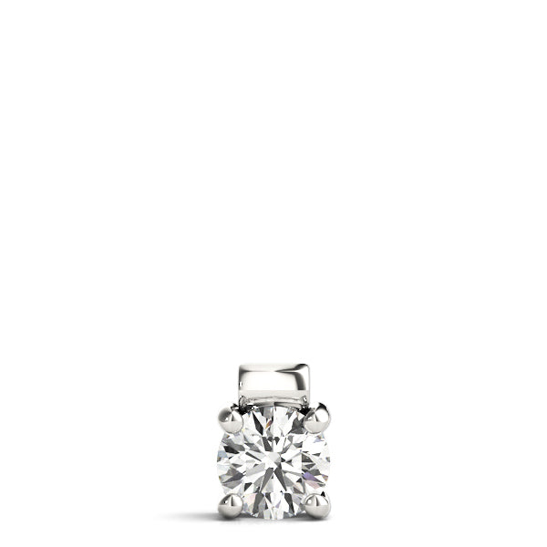14K White Gold 1ct Round Diamond Pendant