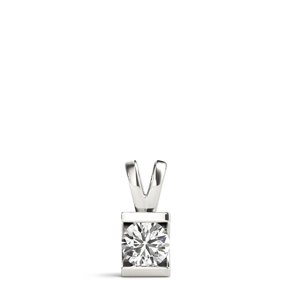 1ct Diamond 18K White Gold Solitaire Pendant Necklace