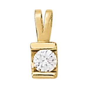 14K White Gold 1ct Round Diamond Pendant