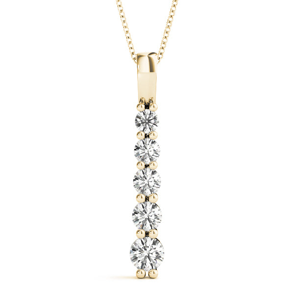 18K Yellow Gold Round Diamond Fashion Pendant