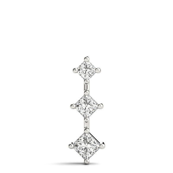 1 CT Platinum Square Diamond Three Stone Pendant