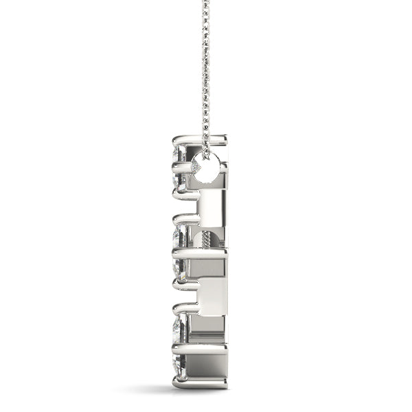 18K White Gold 1 CT Square Diamond Pendant