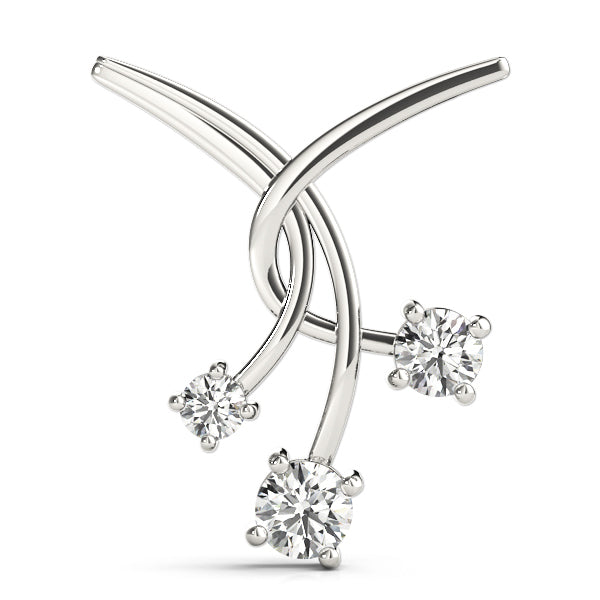 Platinum 1 ct Round Diamond Three Stone Pendant
