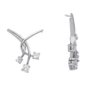 Platinum 1 ct Round Diamond Three Stone Pendant