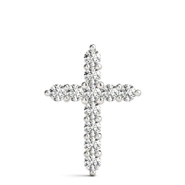 Platinum White Diamond Fashion Cross Pendant