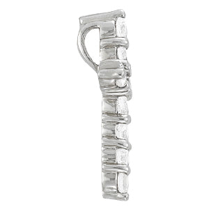 Platinum White Diamond Fashion Cross Pendant
