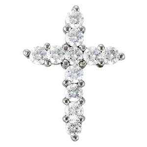 18K White Gold Diamond Cross Pendant