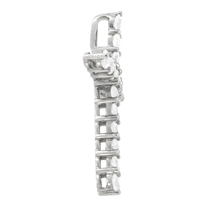 18K White Gold Diamond Cross Pendant