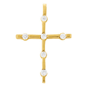 Platinum White Diamond Cross Pendant