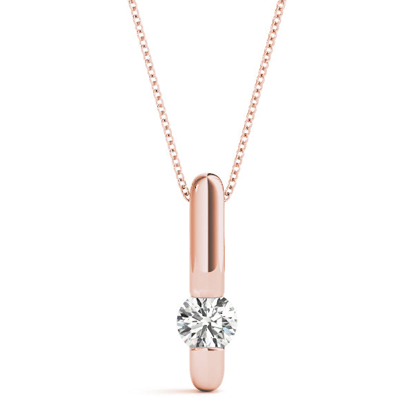 18K Rose Gold 1/2 ct Diamond Pendant Necklace
