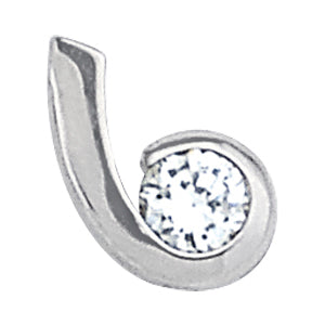 Platinum 1/2 CT Diamond Solitaire Pendant Necklace