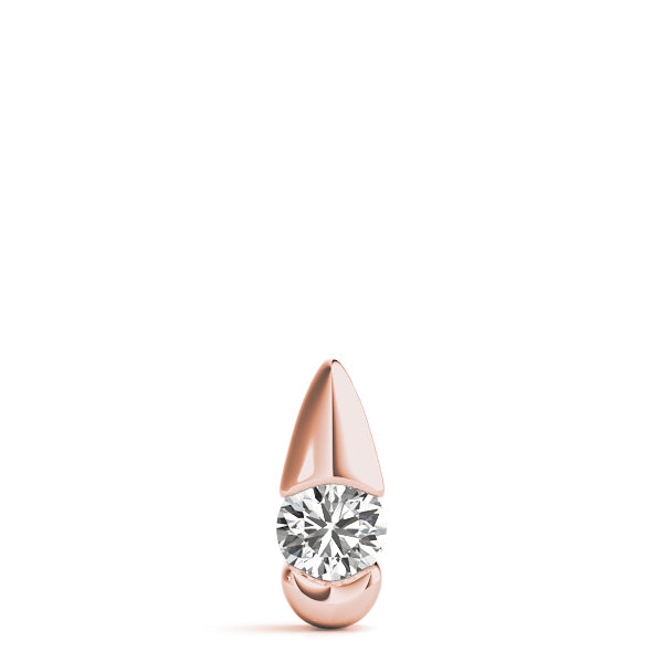 18K Rose Gold 0.5 CT Round Diamond Solitaire Pendant