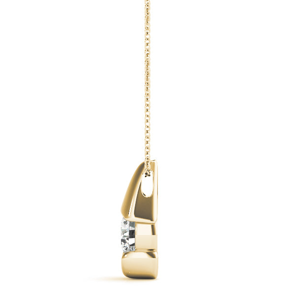 18K Yellow Gold 0.5 ct Diamond Solitaire Pendant