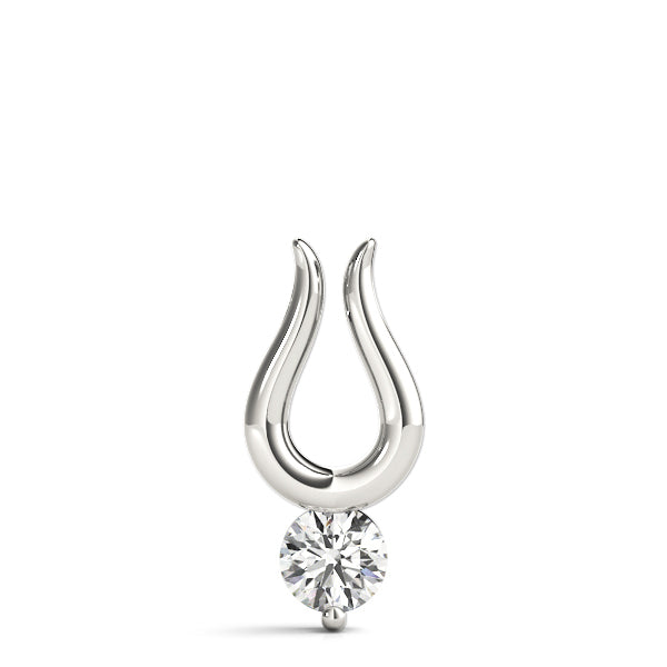 Platinum 1/2 CT Round Diamond Solitaire Pendant