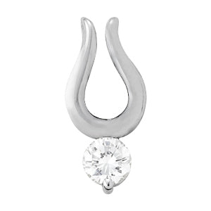 18K White Gold 1/2 ct Diamond Solitaire Pendant