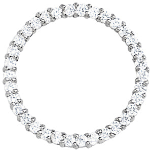 18K White Gold Round Diamond Circle Pendant