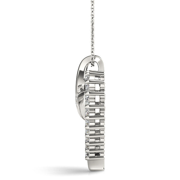 Platinum White Diamond Fashion Pendant Necklace