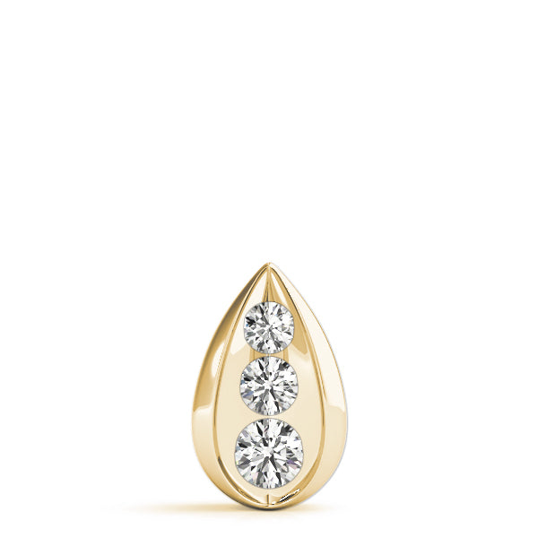 18K Yellow Gold 1 CT Diamond Three-Stone Pendant