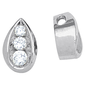 14K White Gold 1 CT Diamond Three-Stone Pendant
