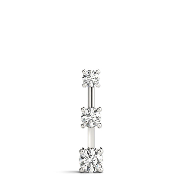 18K White Gold 1 ctw Round Diamond Three-Stone Pendant