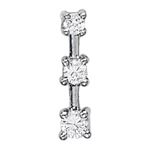 Platinum 1 CT Diamond Three Stone Pendant Necklace