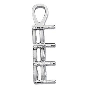Platinum 1 CT Three Stone Diamond Pendant Necklace