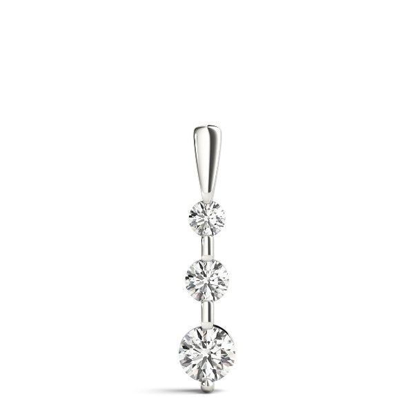 Platinum 0.5 CT Round Diamond Three Stone Pendant