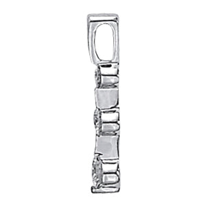 Platinum 0.5 CT Round Diamond Three Stone Pendant