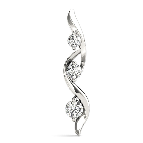 Platinum 0.35 CT Round Diamond Three-Stone Pendant