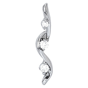 18K White Gold 0.35ctw Diamond Three Stone Pendant