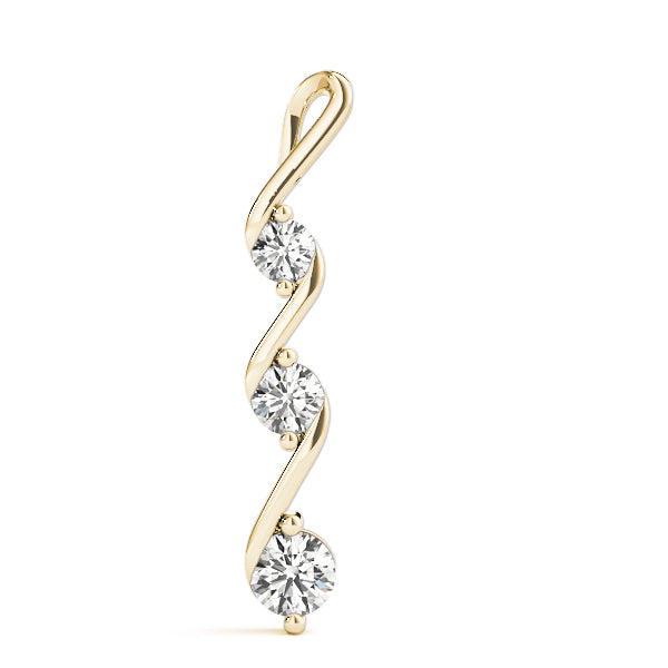 18K Yellow Gold 0.35ctw Diamond Three Stone Pendant