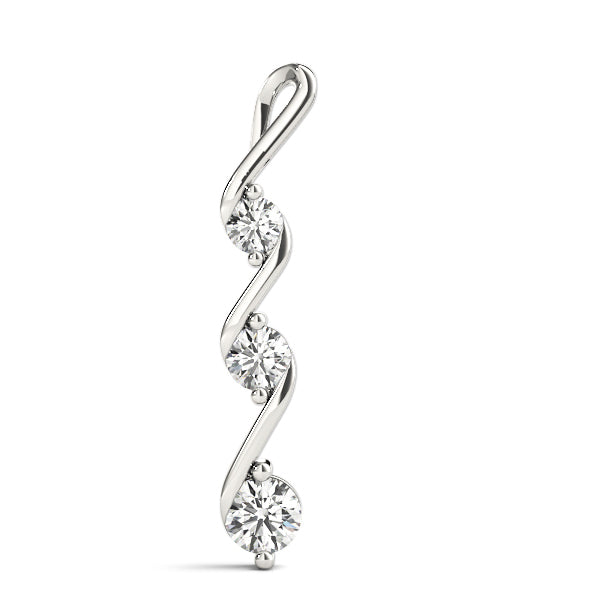 14K White Gold 0.35ctw Round Diamond Pendant