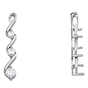 14K White Gold 0.35ctw Round Diamond Pendant