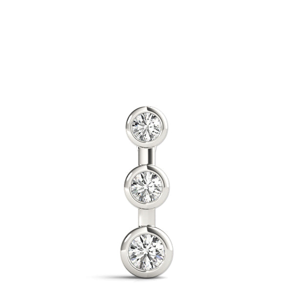 Platinum 0.35ctw Round Diamond Three Stone Pendant