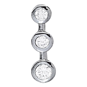 18K White Gold 1/2 ct Diamond Three-Stone Pendant