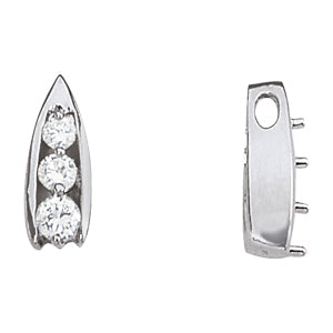 18K White Gold 1/2 ct Diamond Three-Stone Pendant