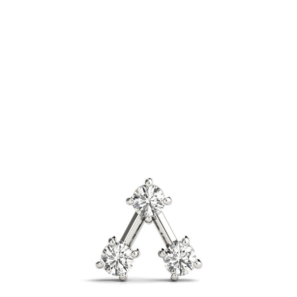 18K White Gold 1 CT Three Stone Diamond Pendant