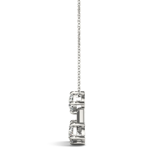 Platinum 1 CT Three Stone Diamond Pendant Necklace