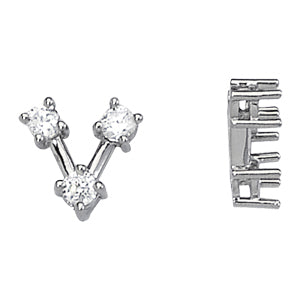 14K White Gold Round Diamond 3-Stone Pendant