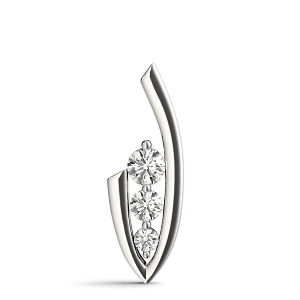 Platinum 0.33ctw Round Diamond Three Stone Pendant