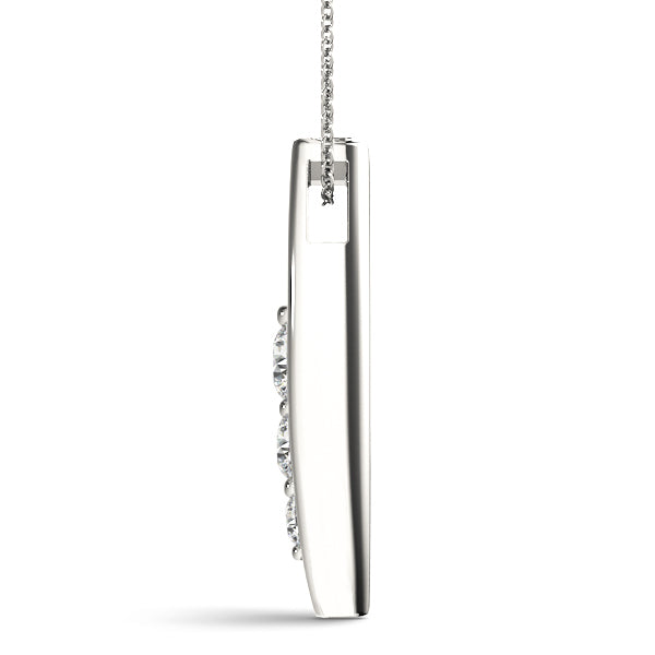 14K White Gold 1/2 CT Diamond Three Stone Pendant